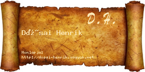 Dósai Henrik névjegykártya